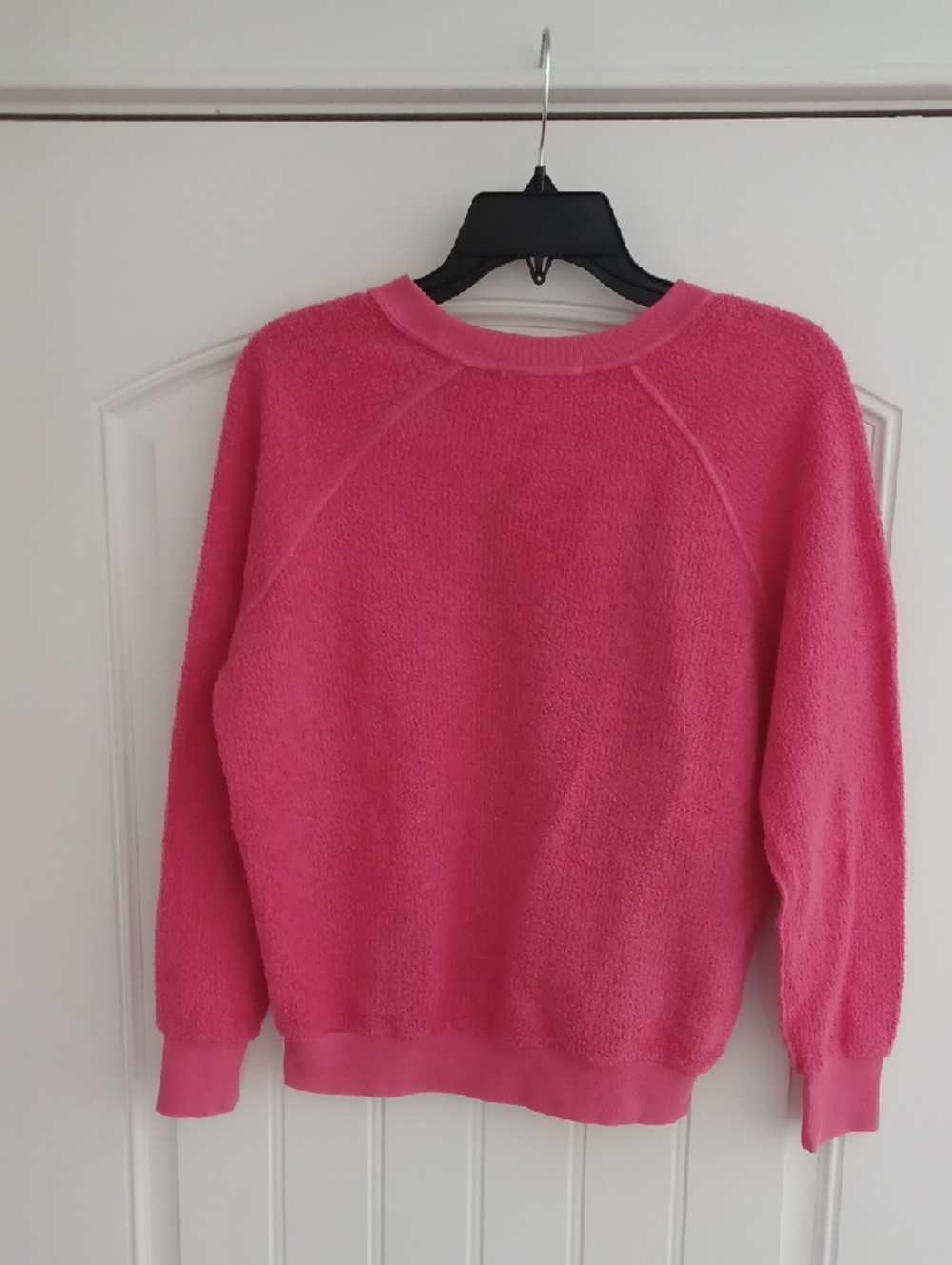 perfectwhitetee "Ziggy" Reverse Fleece Pink Crewneck Sweatshirt, Size XS - Picture 3 of 7